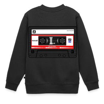 Kassette - Kinder Premium Organic Sweatshirt - Schwarz - Hinten - AI Model Kid Female (0cm)