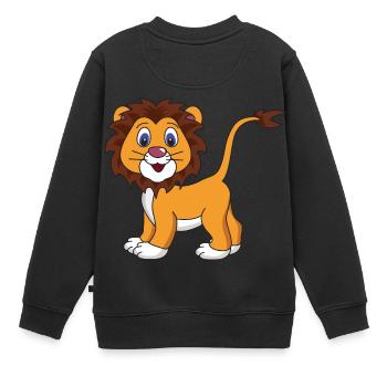 Baby Löwe - Kinder Premium Organic Sweatshirt - Schwarz - Hinten - AI Model Kid Female (0cm)