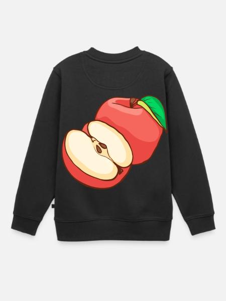 Pomme rouge Pommes Fruits Fruits Fruits - Sweat Premium enfant bio - noir