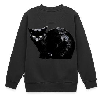 In der Nacht sind alle Katzen schwarz - Kinder Premium Organic Sweatshirt - Schwarz - Hinten - AI Model Kid Female (0cm)