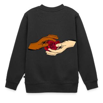 Hände - Kinder Premium Organic Sweatshirt - Schwarz - Hinten - AI Model Kid Female (0cm)
