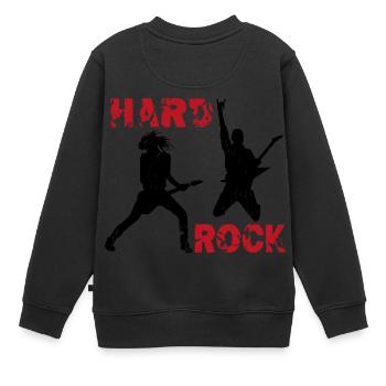 Hard Rock Gitarristen - Kinder Premium Organic Sweatshirt - Schwarz - Hinten - AI Model Kid Female (0cm)