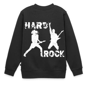 Hard Rock Gitarristen - Kinder Premium Organic Sweatshirt - Schwarz - Hinten - AI Model Kid Female (0cm)