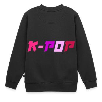 K-Pop Musique Pop Coréenne - Sweat Premium enfant bio - noir - Dos - AI Model Kid Female (0cm)