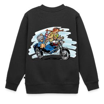 cheeky girl sidecar - Kinder Premium Organic Sweatshirt - Schwarz - Hinten - AI Model Kid Female (0cm)