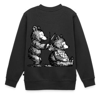 coiffeur de coiffeur de coiffeur de coiffeur salon de coiffure divulgue b - Sweat Premium enfant bio - noir - Dos - AI Model Kid Female (0cm)
