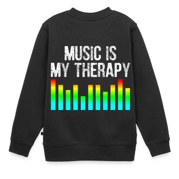 Music Is My Therapy - Kinder Premium Organic Sweatshirt - Schwarz - Hinten - AI Model Kid Female (0cm)