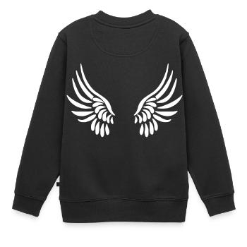 WIE EIN VOGEL - Kinder Premium Organic Sweatshirt - Schwarz - Hinten - AI Model Kid Female (0cm)