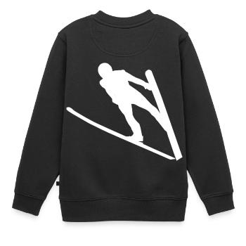 Skispringer - Kinder Premium Organic Sweatshirt - Schwarz - Hinten - AI Model Kid Female (0cm)