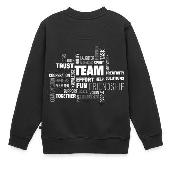Team - Kinder Premium Organic Sweatshirt - Schwarz - Hinten - AI Model Kid Female (0cm)