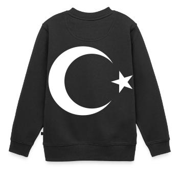Türkei Mondstern Symbol Stern Sichel Türkiye - Kinder Premium Organic Sweatshirt - Schwarz - Hinten - AI Model Kid Female (0cm)