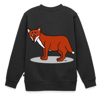 Natur Wild Wald Rotwild Fuchs - Kinder Premium Organic Sweatshirt - Schwarz - Hinten - AI Model Kid Female (0cm)