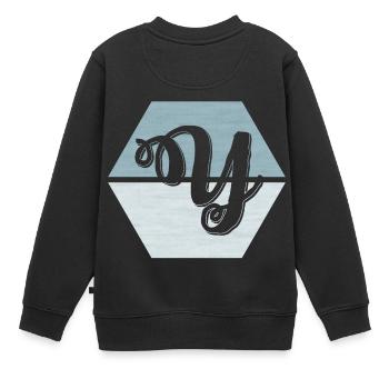 Stripe hype - Kids Premium Organic Sweatshirt - black - Back - AI Model Kid Female (0cm)