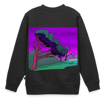 strauecher buesche shrubbery garten garden plants1 - Kinder Premium Organic Sweatshirt - Schwarz - Hinten - AI Model Kid Female (0cm)