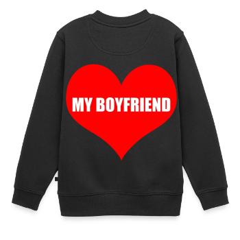 boyfriend - Kinder Premium Organic Sweatshirt - Schwarz - Hinten - AI Model Kid Female (0cm)