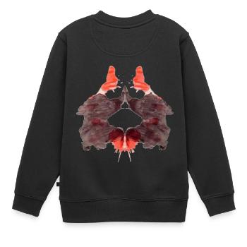 Rorschach Tafel 2/10 - Kinder Premium Organic Sweatshirt - Schwarz - Hinten - AI Model Kid Female (0cm)