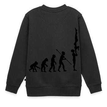 Evolution Gymnastik Turnen Akrobatik Geräteturnen - Kinder Premium Organic Sweatshirt - Schwarz - Hinten - AI Model Kid Female (0cm)