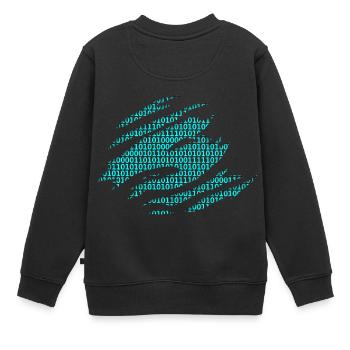 Matrice de nombres binaires - Sweat Premium enfant bio - noir - Dos - AI Model Kid Female (0cm)