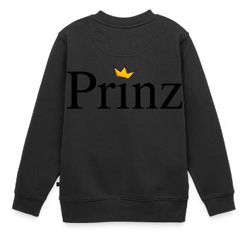 Prinz mit Krone - Kinder Premium Organic Sweatshirt - Schwarz - Hinten - AI Model Kid Female (0cm)