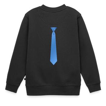 Eldregde cravate bleue - Sweat Premium enfant bio - noir - Dos - AI Model Kid Female (0cm)