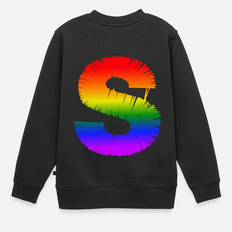 Arcs en ciel - Sweat Premium enfant bio - noir