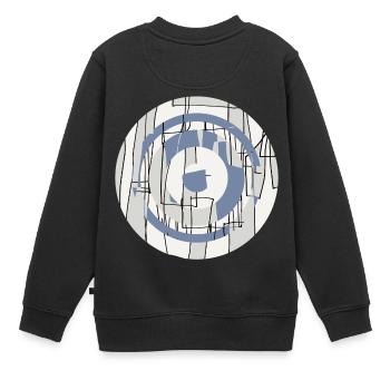 Kreis Design abstrakt blau grau 005 - Kinder Premium Organic Sweatshirt - Schwarz - Hinten - AI Model Kid Female (0cm)