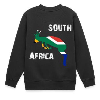 Nation-Design South Africa Springbok Wyv - Kinder Premium Organic Sweatshirt - Schwarz - Hinten - AI Model Kid Female (0cm)