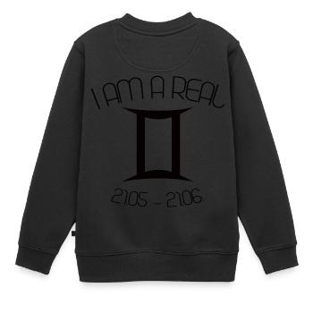 ZWILLINGE STERNZEICHEN - Kinder Premium Organic Sweatshirt - Schwarz - Hinten - AI Model Kid Female (0cm)