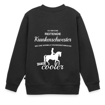 Krankenpflege Reitende Krankenschwester - Kinder Premium Organic Sweatshirt - Schwarz - Hinten - AI Model Kid Female (0cm)