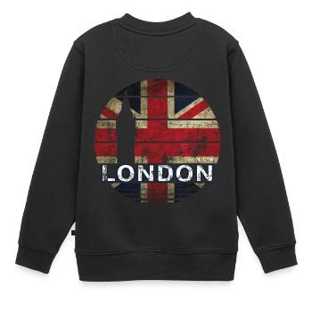 LONDRES ANGLETERRE LONDRES - Sweat Premium enfant bio - noir - Dos - AI Model Kid Female (0cm)