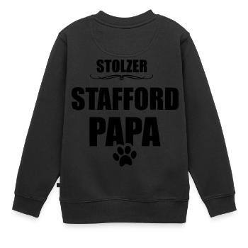 Stafford Dog - Stafford Mama - Stafford Papa - Dog - Kinder Premium Organic Sweatshirt - Schwarz - Hinten - AI Model Kid Female (0cm)