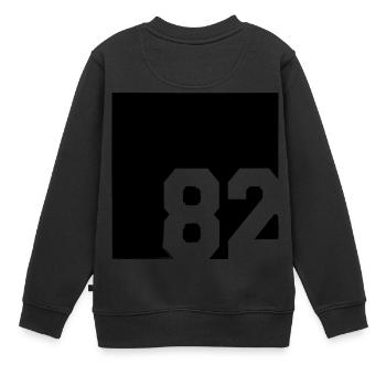 1982 - Kinder Premium Organic Sweatshirt - Schwarz - Hinten - AI Model Kid Female (0cm)