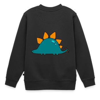 stégosaure - Sweat Premium enfant bio - noir - Dos - AI Model Kid Female (0cm)