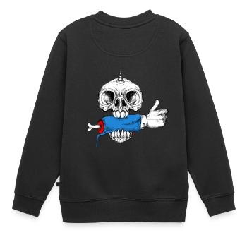 Crâne comme - Sweat Premium enfant bio - noir - Dos - AI Model Kid Female (0cm)