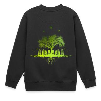 Green Tree - Natur Baum Stadt urban Geschenk - Kinder Premium Organic Sweatshirt - Schwarz - Hinten - AI Model Kid Female (0cm)