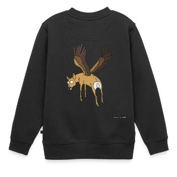 fliegende Hirsche - Kinder Premium Organic Sweatshirt - Schwarz - Hinten - AI Model Kid Female (0cm)