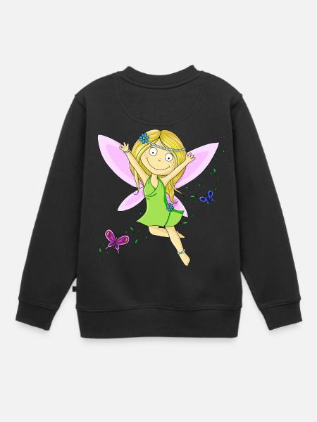 Süße Comic Fee - Kinder Premium Organic Sweatshirt - Schwarz