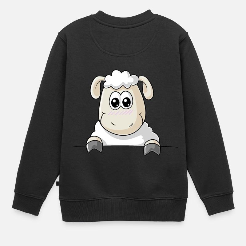 Schaf Comic - Kinder Premium Organic Sweatshirt - Schwarz
