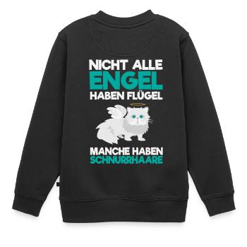 ENGEL KATZE! - Kinder Premium Organic Sweatshirt - Schwarz - Hinten - AI Model Kid Female (0cm)