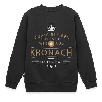 Kronach Stadt - Kinder Premium Organic Sweatshirt - Schwarz - Hinten - AI Model Kid Female (0cm)