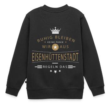 Eisenhüttenstadt Stadt - Kinder Premium Organic Sweatshirt - Schwarz - Hinten - AI Model Kid Female (0cm)