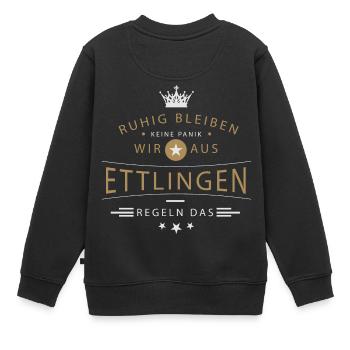 Ettlingen Stadt - Kinder Premium Organic Sweatshirt - Schwarz - Hinten - AI Model Kid Female (0cm)