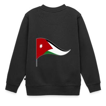 Jordanien Amman Arab Flagge Fahne Landesfarben - Kinder Premium Organic Sweatshirt - Schwarz - Hinten - AI Model Kid Female (0cm)