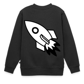 noir fusée - Sweat Premium enfant bio - noir - Dos - AI Model Kid Female (0cm)