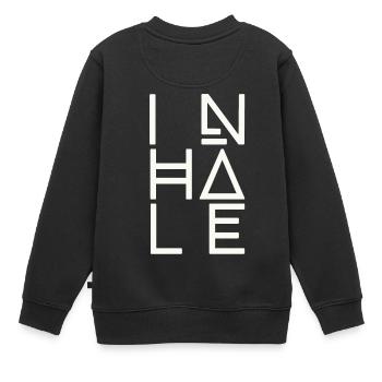 Atmen, Einatmen - Kinder Premium Organic Sweatshirt - Schwarz - Hinten - AI Model Kid Female (0cm)