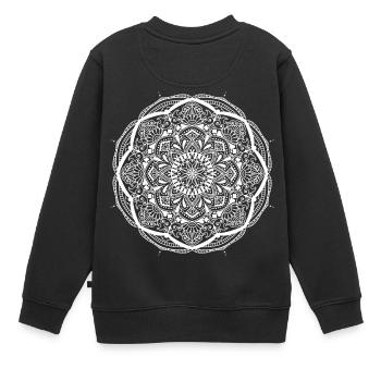 Mandala - Kinder Premium Organic Sweatshirt - Schwarz - Hinten - AI Model Kid Female (0cm)