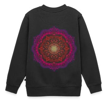 Mandala - Kinder Premium Organic Sweatshirt - Schwarz - Hinten - AI Model Kid Female (0cm)