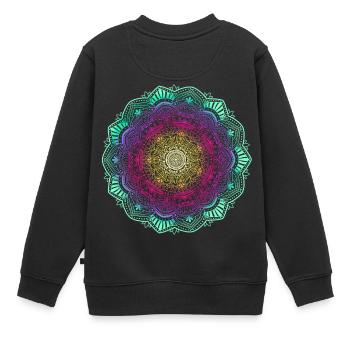 Mandala - Kinder Premium Organic Sweatshirt - Schwarz - Hinten - AI Model Kid Female (0cm)