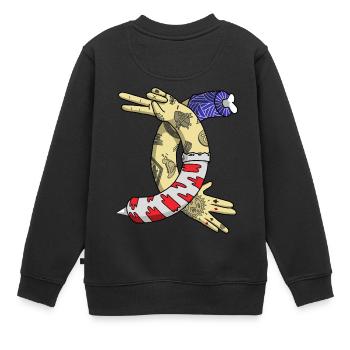 Tatoo Illustration - Kinder Premium Organic Sweatshirt - Schwarz - Hinten - AI Model Kid Female (0cm)