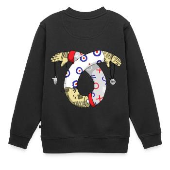 Tatoo Illustration - Kinder Premium Organic Sweatshirt - Schwarz - Hinten - AI Model Kid Female (0cm)